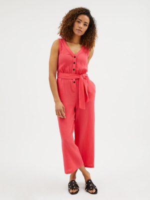 Bright Pink Double Cloth Jumpsuit Women at ASDA