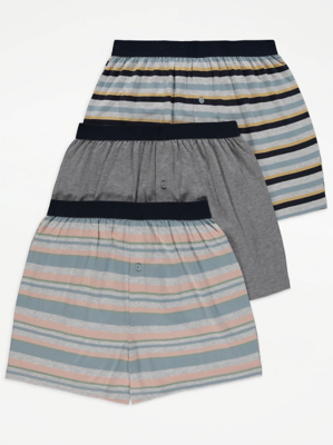 Striped Boxer Shorts 3 Pack Men at ASDA