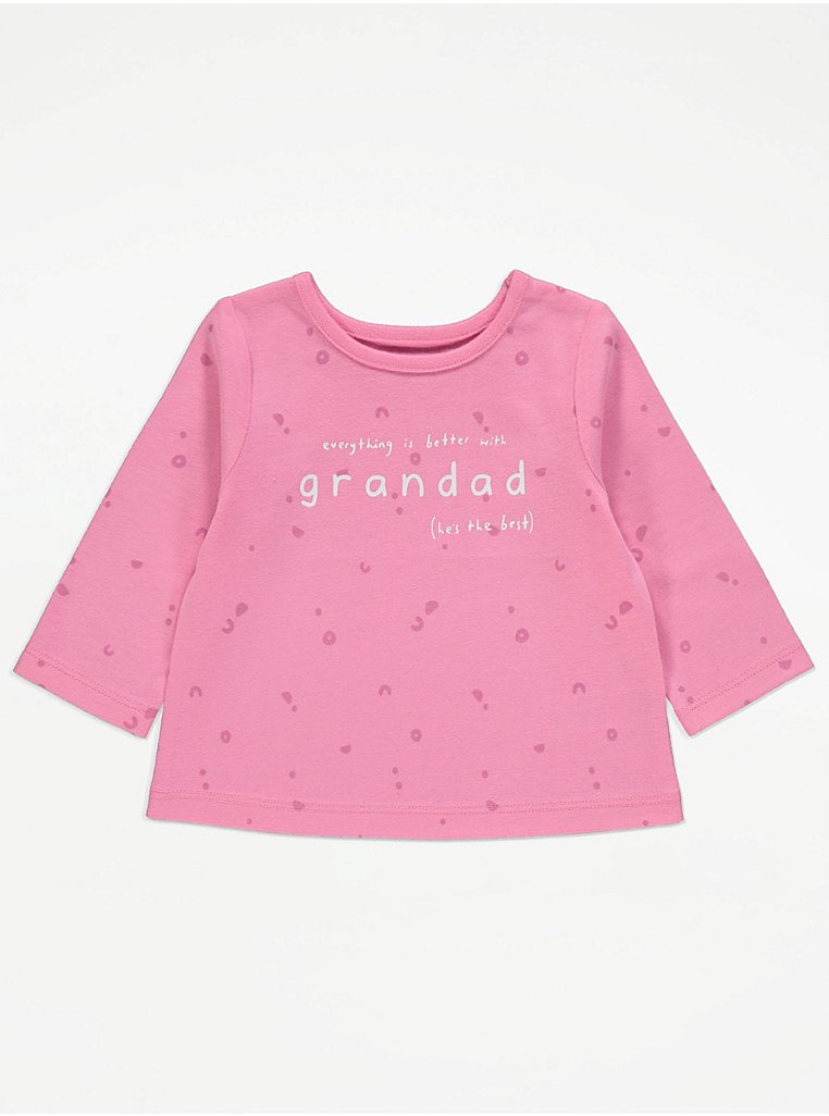 Pink Everything Better With Grandad Long Sleeve Top | Baby | George at ASDA
