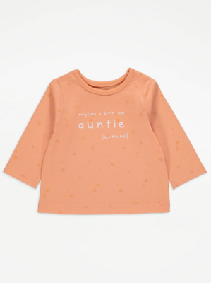 Orange Everything Is Better With Auntie Long Sleeve Top Sale