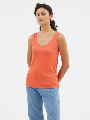 Coral Ribbed Vest Women at ASDA