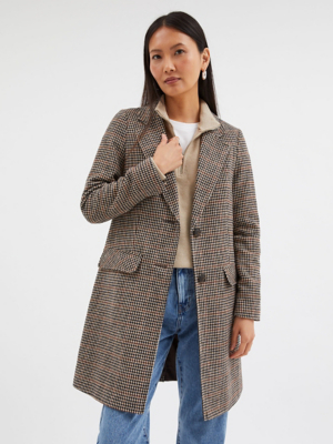 Wool Coat Checked Coat Asda Studio Edit Cream Wrap Coat With Wool