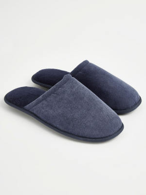mens navy mule slippers