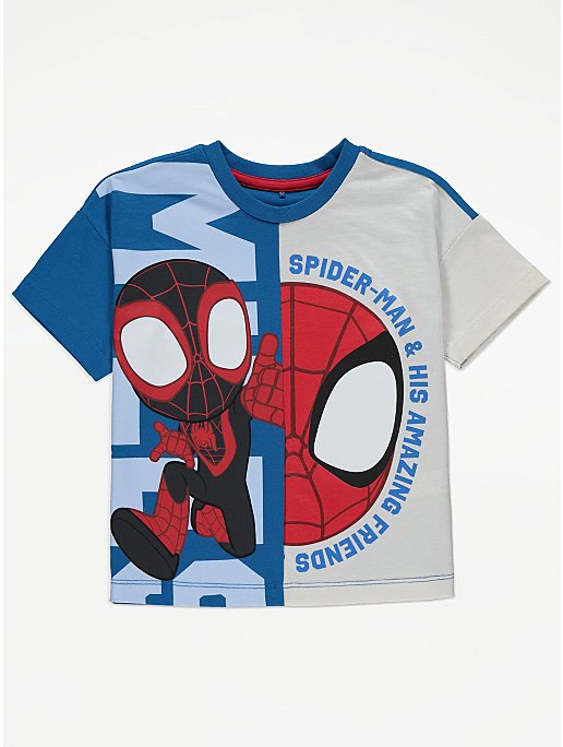 Marvel Spidey and Friends Blue Graphic T-Shirt | Kids | George at ASDA