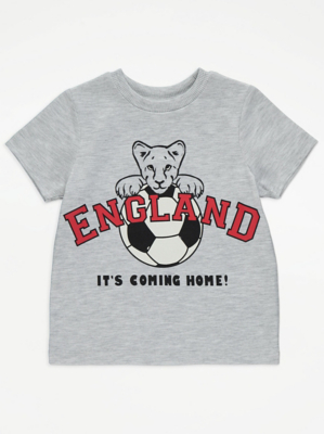 England Football Grey Lion Graphic TShirt Kids at ASDA