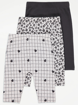 Printed Leggings 3 Pack Baby at ASDA