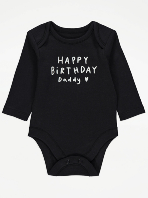 Black Happy Birthday Daddy Bodysuit Baby at ASDA
