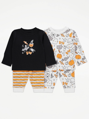 Pyjamas Asda George Baby Boy Sale Halloween Boo Ghost Pyjamas Pack