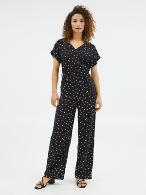 Black Spot V Neck Jumpsuit Women at ASDA