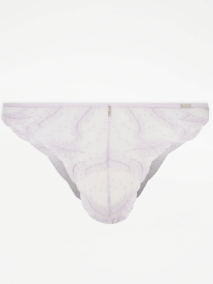 Entice Lilac Feather Lace Brazilian Knickers Lingerie at ASDA