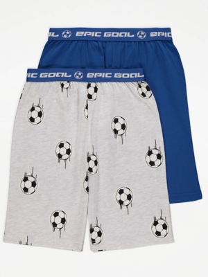 Football Pyjama Shorts 2 Pack Kids at ASDA