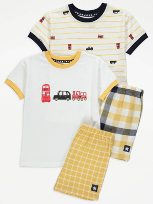 Bus and Taxi Short Pyjamas 2 Pack | Kids | George at ASDA