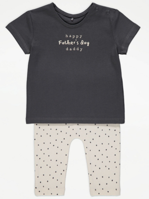 Grey Father’s Day Top and Leggings Outfit Baby at ASDA