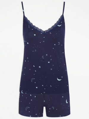 Navy Celestial Cami Short Pyjamas Women at ASDA