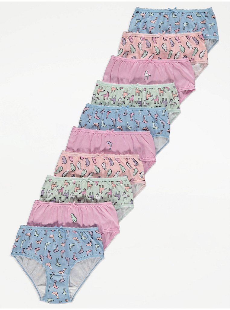 Dinosaur-Print Underwear 7-Pack For Toddler Girls