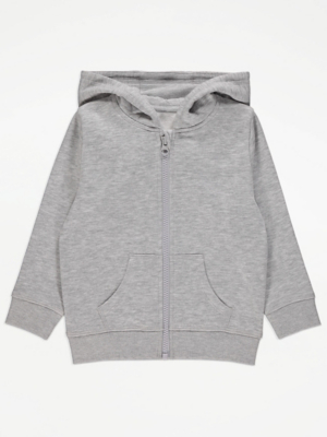 Light Grey Zip Up Hoodie Kids at ASDA