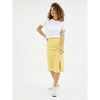 Yellow Floral Textured Ruched Midi Skirt | Women | George at ASDA