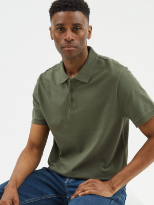 Khaki Polo Shirt Men at ASDA