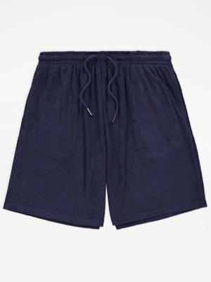 Navy Towelling Loungewear Shorts Men at ASDA