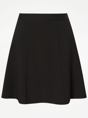 Senior Girls Black School Skater Skirt School at ASDA