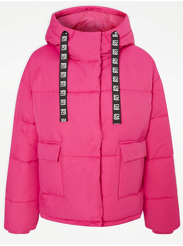 G21 Bright Pink Padded Coat | Women | George at ASDA