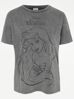 Disney The Little Mermaid Grey Ariel Graphic TShirt Women