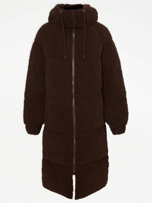 G21 Brown Longline Padded Coat Women at ASDA