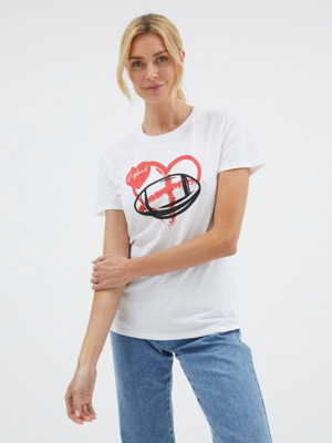 White England Rugby Heart TShirt Men at ASDA