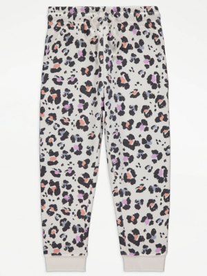White Animal Print Joggers Kids at ASDA