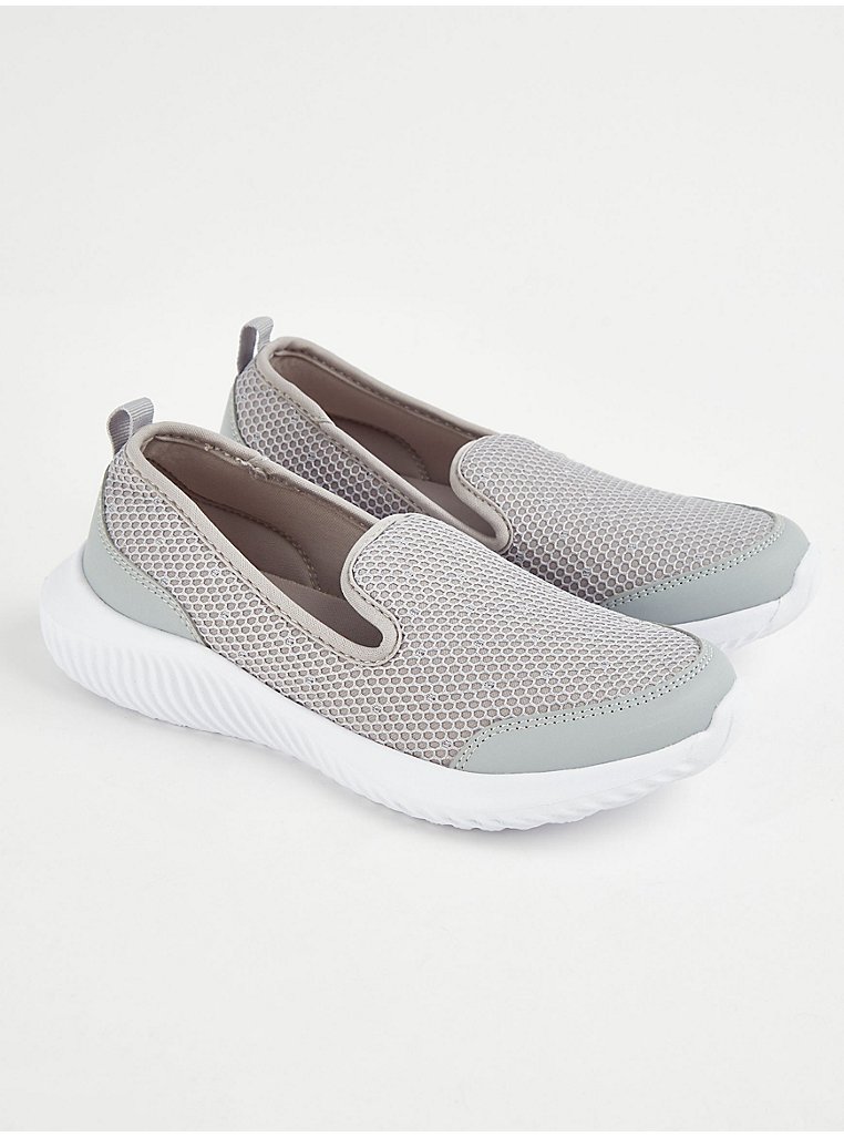 Grey Comfort Knitted Slip On Trainers | Women | George at ASDA