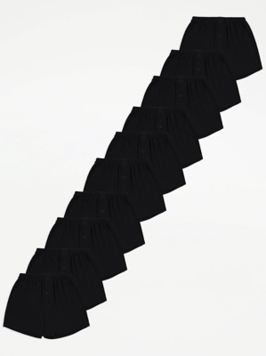 Black Boxers 10 Pack Kids at ASDA