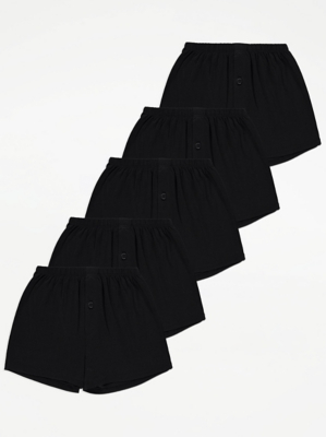 Black Boxers 5 Pack Kids at ASDA