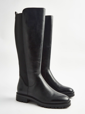 Black Leather Riding Boots Women at ASDA