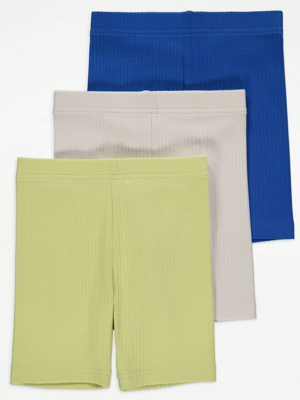 Ribbed Cycling Shorts 3 Pack Kids at ASDA