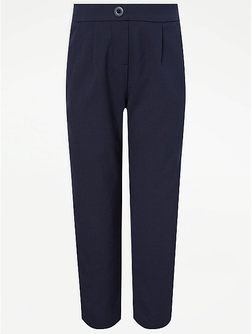 Girls Navy Tapered School Trousers | School | George at ASDA