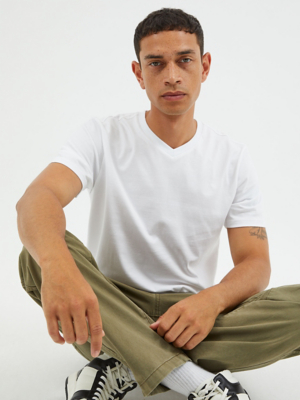 White Plain V-Neck T-Shirt | Men | George at ASDA