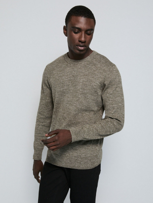 Khaki Lightweight Knitted Jumper Men at ASDA