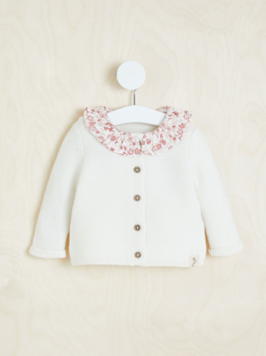 Billie Faiers White Collared Knitted Cardigan Kids at ASDA