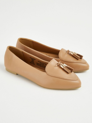 Tan Tassel Pointed Ballet Shoes Women at ASDA