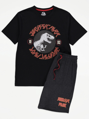 Pyjama Jurassic World Garçon - T-Shirt Et Short Ou Pantalon Camo Dinosaure Rexy