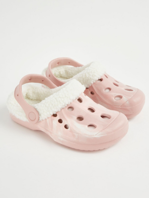 Pink Tie Dye Borg Lined Clogs | Kids | George at ASDA
