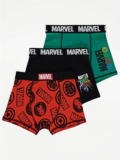 Lote de 3 boxers Os Vingadores da Marvel®, para criança-Menino 2-14 anos- Avengers