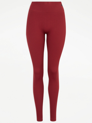 G21 Burgundy Ribbed Seamless Leggings Women at ASDA