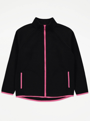 Black Zip Up Fleece Kids at ASDA