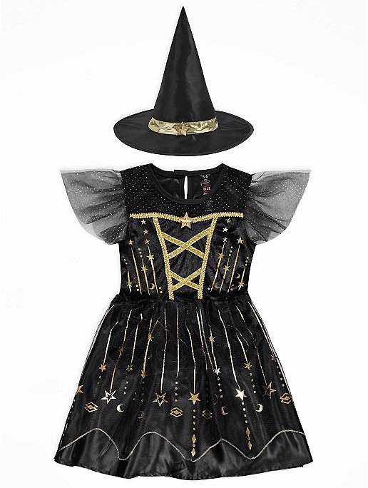 Black Light Up Witch Halloween Fancy Dress Costume | Kids | George at ASDA