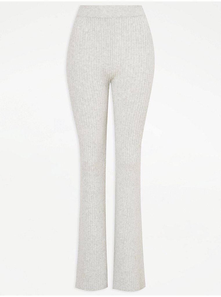 G21 Grey Ribbed Flare Trousers | Women | George at ASDA