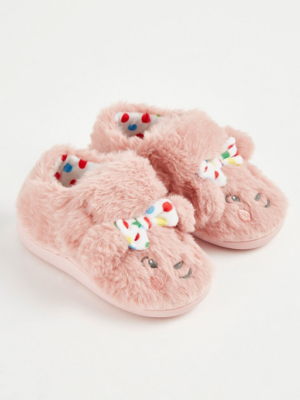 Children In Need Blush Faux Fur Slippers Kids at ASDA