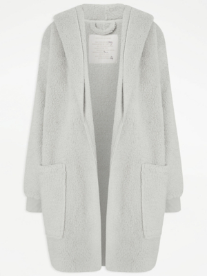 Grey Fleece Pyjama Cardigan Lingerie at ASDA