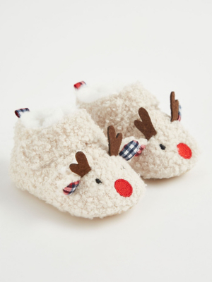 Reindeer Borg Christmas Slipper Boots