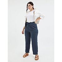 Navy Paper Bag Woven Trousers | Women | George at ASDA